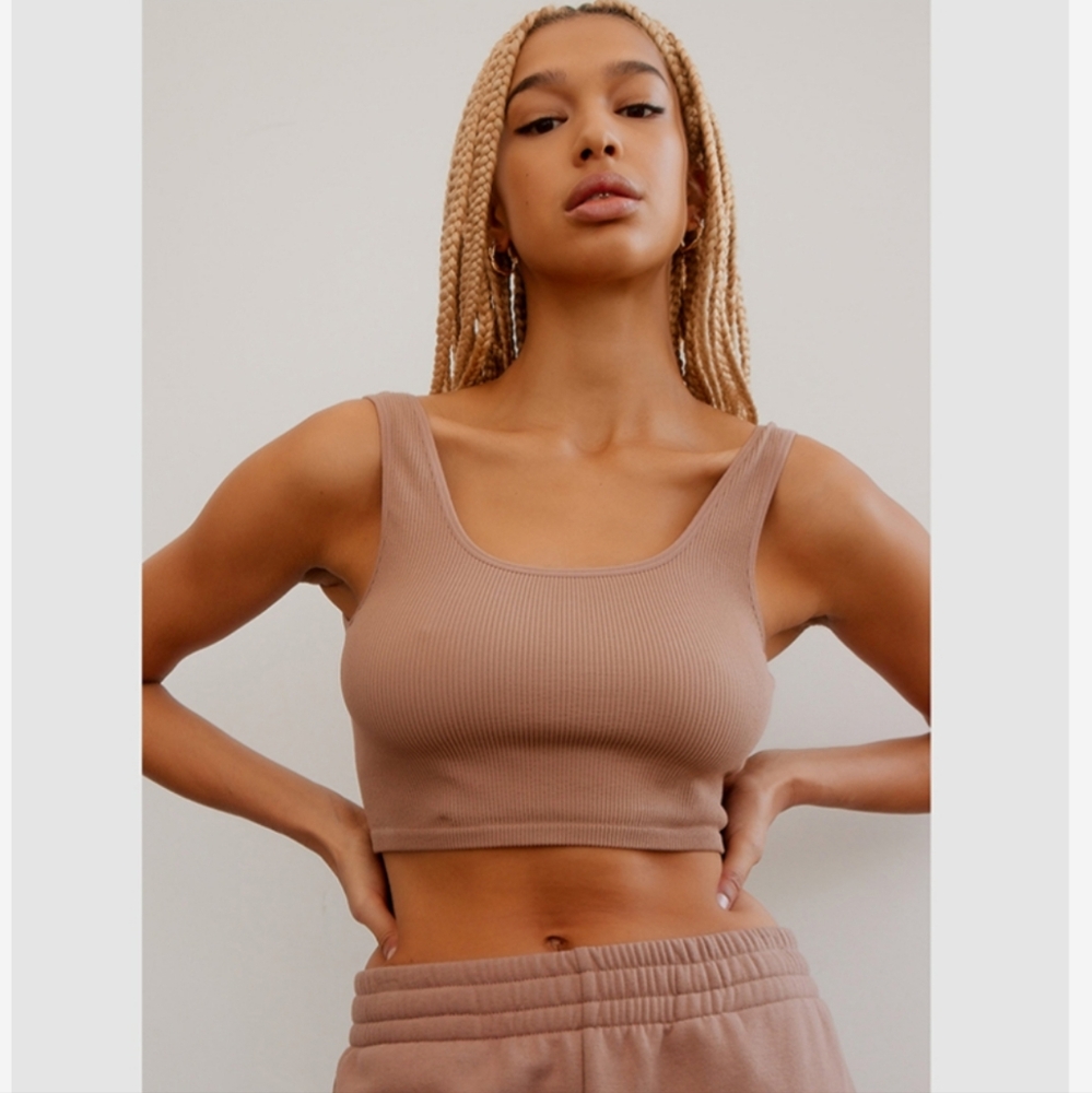 2/$15. Ardene Ribbed Cropped Seamless Tank Tops, Size S.